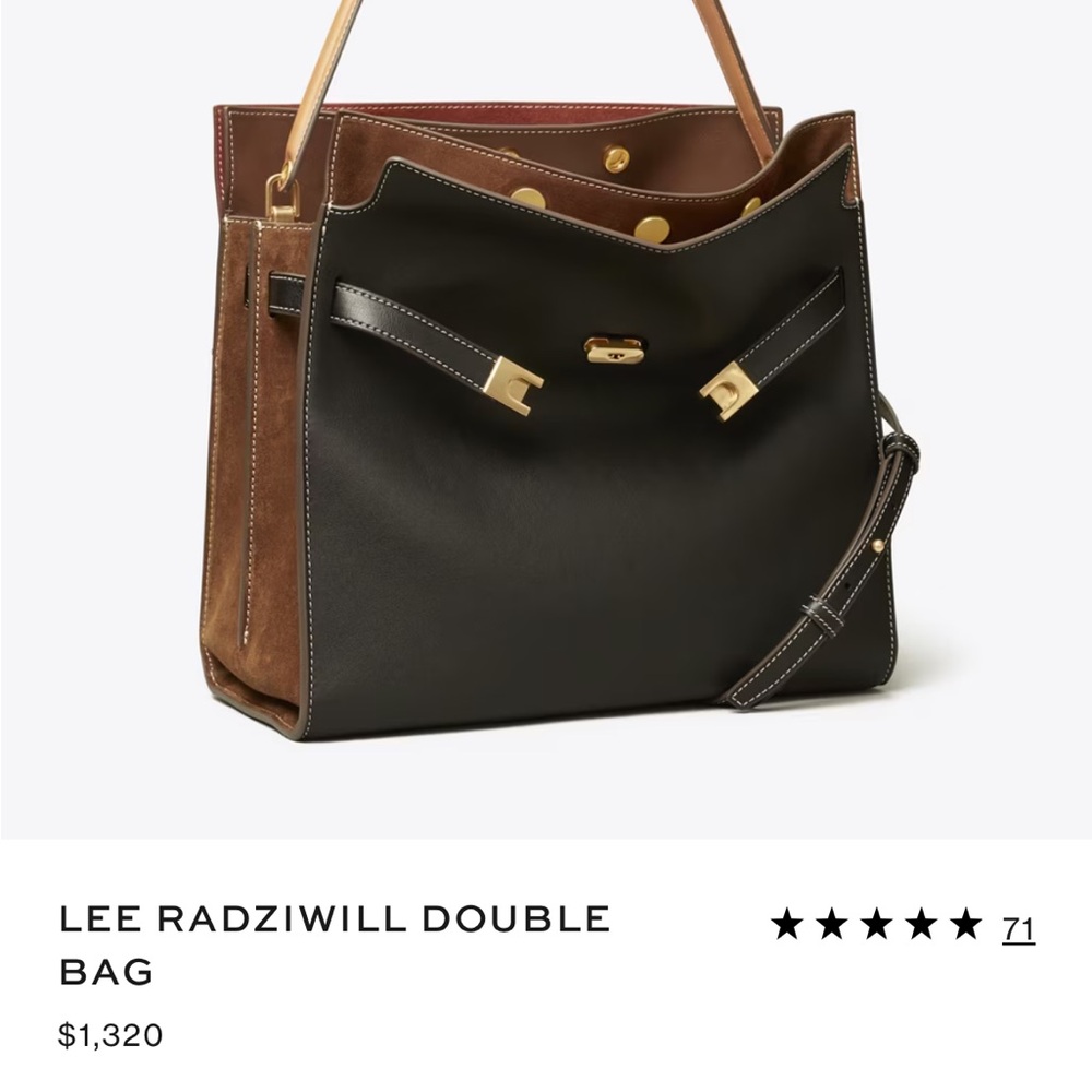 Tory Burch Lee Radziwill Pebbled Grain Double Handbag (Satchel) - Picture 15 of 15